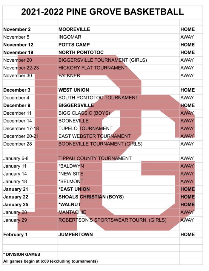 2021-22 HS Basketball Schedule