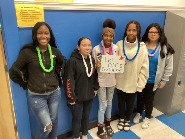 9th Graders on Lei off Bullying Day