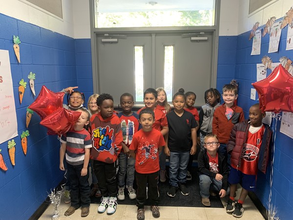 1st Grade on Red Day for Red Ribbon Week 2022